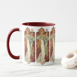 Taza Arte Antiguo Moderno, Champán de Alphonse Mucha