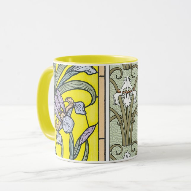 Taza Arte Antiguo Moderno, Flores de Iris de Jardín (Anverso izquierdo)