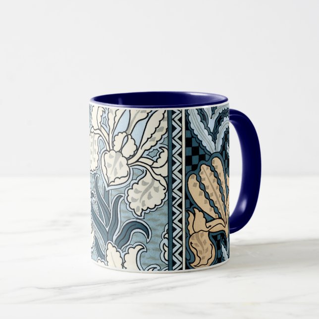 Taza Arte Antiguo Moderno, Flores de Iris de Jardín (Anverso derecho)