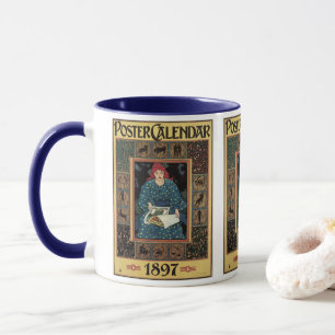 Taza Arte Antiguo Moderno, Mujer Leyendo Libro de Astro