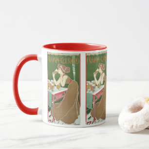 Taza Arte Antiguo Nouveau Brasserie Fraikin-Courard Cer