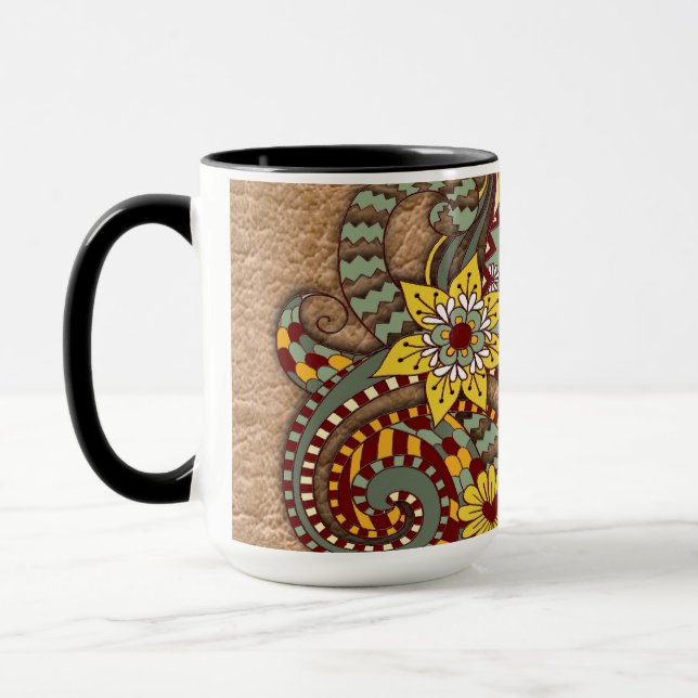 Taza Arte artístico-dibujo de garabatos (Izquierda)