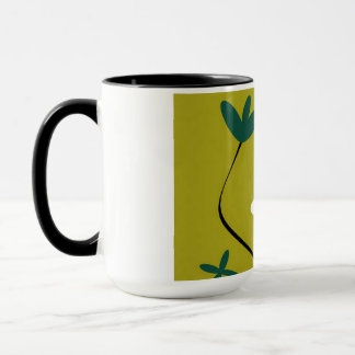 Taza Arte botánico abstracto de flor de margarita minim