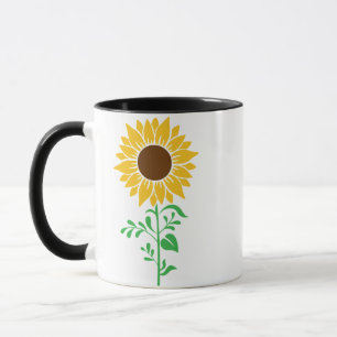 Taza Arte botánico del girasol alto