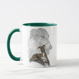 Taza Arte Brindle del perro del galgo
