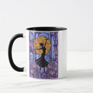 Taza Arte caprichoso Art Nouveau Silueta negra bailando