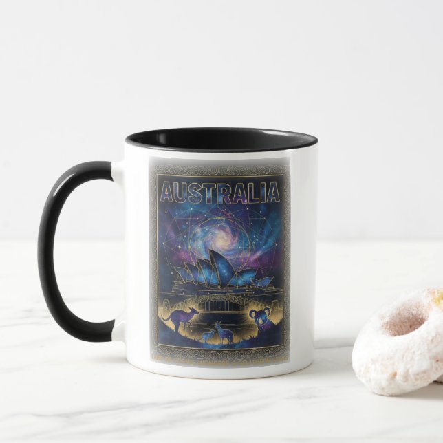 Taza Arte Celestial Australia Sídney Cósmico (Con donut)