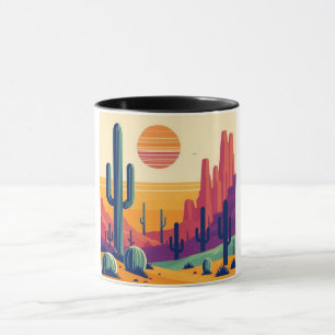 Taza Arte colorido del desierto del sudoeste