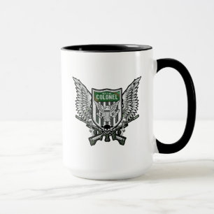 Taza Arte con alas bandera del tatuaje del escudo del