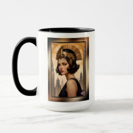 Taza Arte conceptual de arte Art Deco Damsel AI por Xze