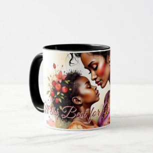Taza Arte de amor del día de la madre en estilo acuarel