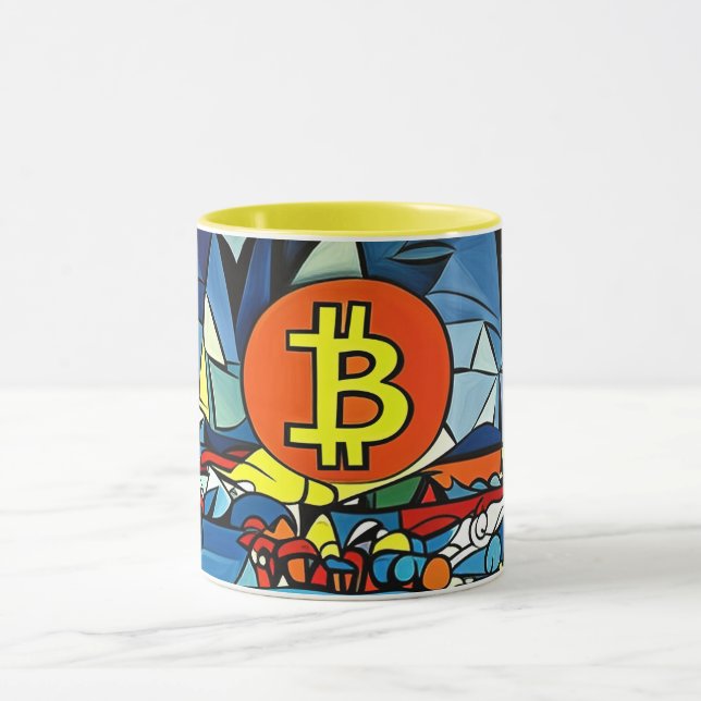 Taza Arte de Bitcoin (Centro)