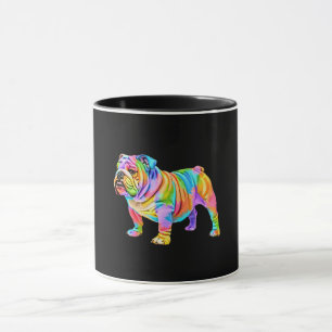 Taza Arte de Bulldog colorido