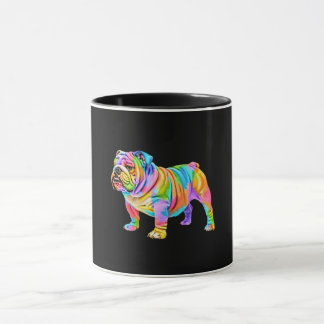 Taza Arte de Bulldog colorido