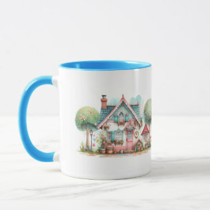 Taza Arte de Cabaña de Cuento de Hadas Pastel Caprichos