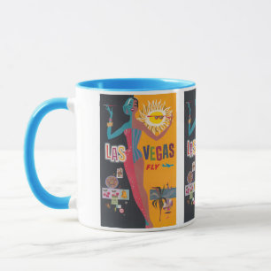 Taza Arte de cartel de viaje de juego vintage de Las Ve