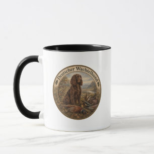 Taza Arte de caza con Wachtelhund, Spaniel alemán