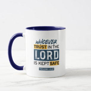 Taza Arte de cita bíblica - Proverbios 29:25 Confianza