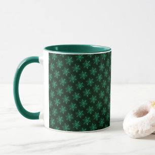 Taza Arte de copo de nieve de cristal esmeralda