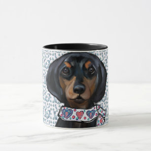 Taza Arte de Dachshund de Navidad