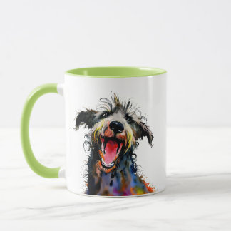 Taza Arte de Deerhound colorido y lindo