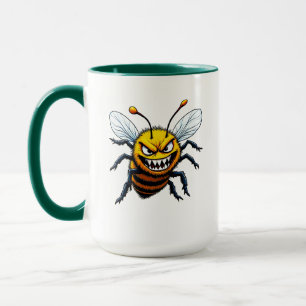 Taza Arte de dibujos animados de abeja agresiva
