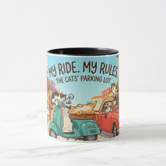 Taza Arte de dibujos animados de gatos divertidos en ve