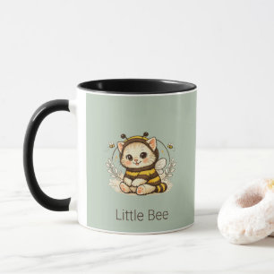 Taza Arte de disfraz de abeja gatito caprichoso vintage