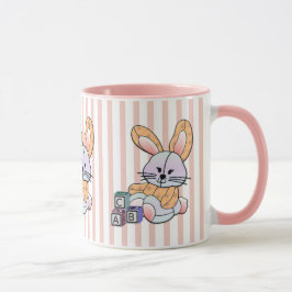 Taza Arte de enfermería rayado rosado personalizado - C
