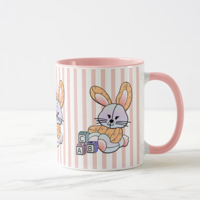 Taza Arte de enfermería rayado rosado personalizado - C (Derecha)