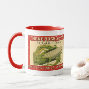 Taza Arte de etiqueta de verdura vintage, maíz azucarad
