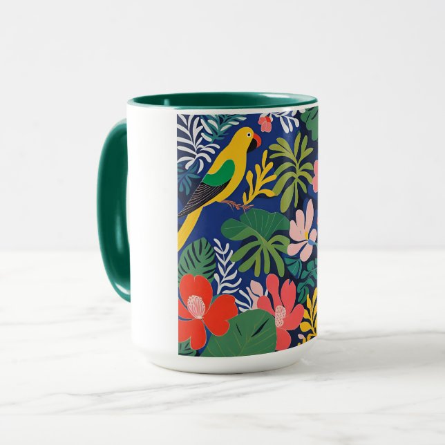 Taza Arte de expresionismo moderno en los jardines trop (Anverso izquierdo)