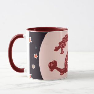 Taza Arte de fantasía con patrón de estrella de dragón 