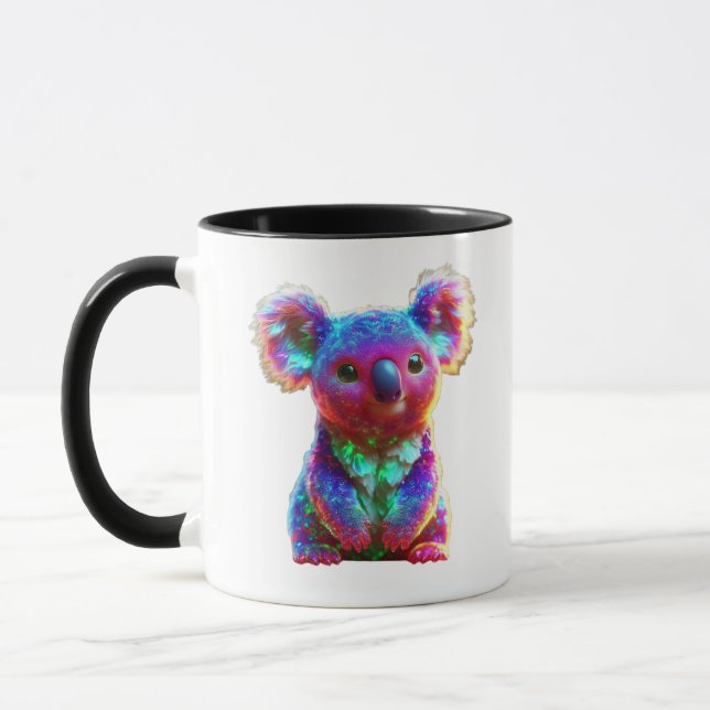Taza Arte de fantasía de koala arcoíris (Izquierda)