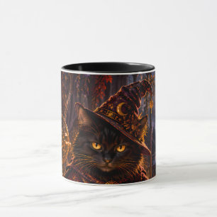 Taza Arte de fantasía del Dungeon Master de gato negro
