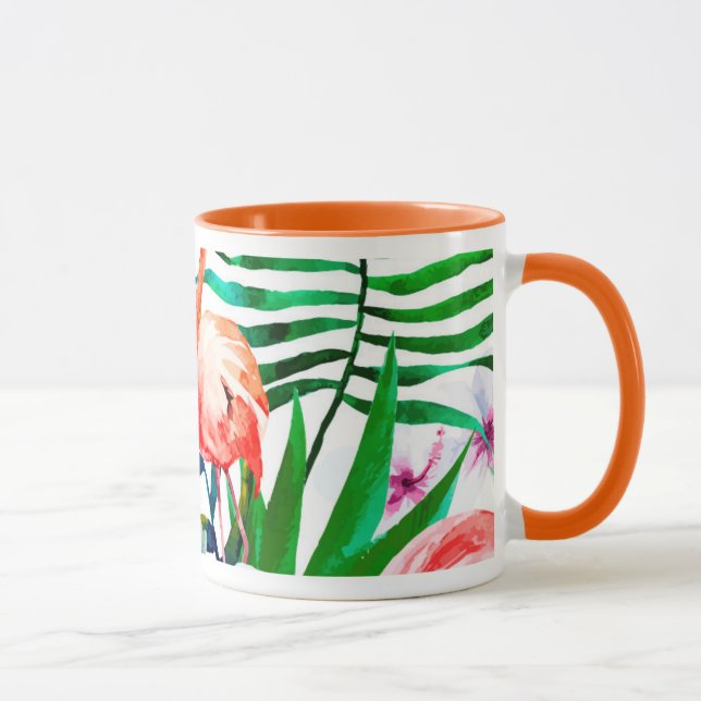 Taza Arte de flamingo tropical (Derecha)