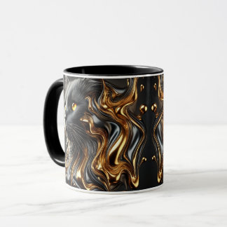 Taza Arte de gatos con efecto Metalizado de fundición d