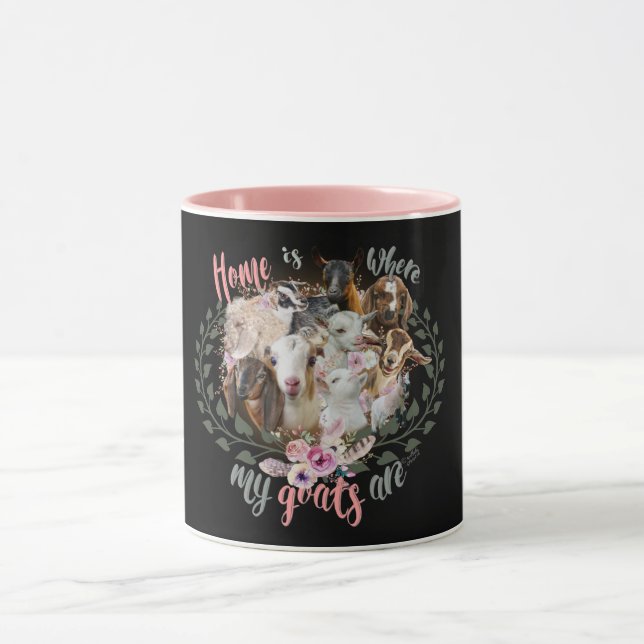 Taza ARTE DE GOAT | El hogar es donde mis cabras son Ge (Centro)