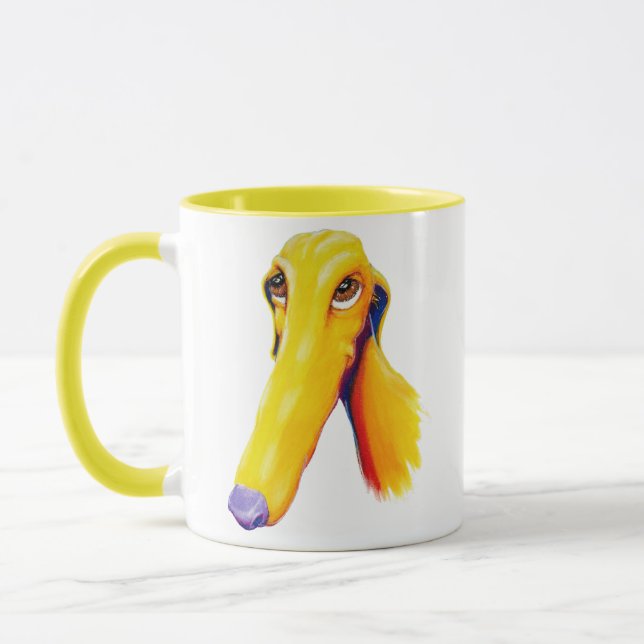 Taza Arte de Greyhound con mango largo (Izquierda)