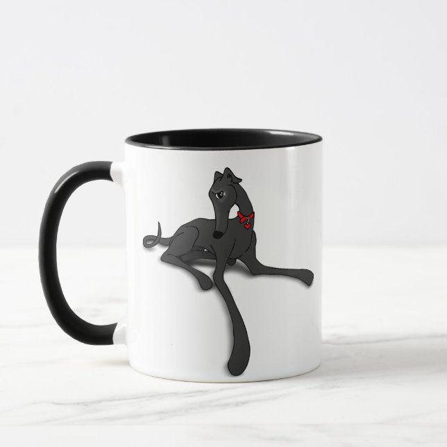 Taza Arte de Greyhound Negro (Izquierda)