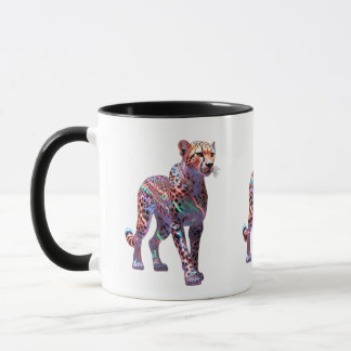 Taza Arte de Guepardo de Vidrio de Neón – Animación de 