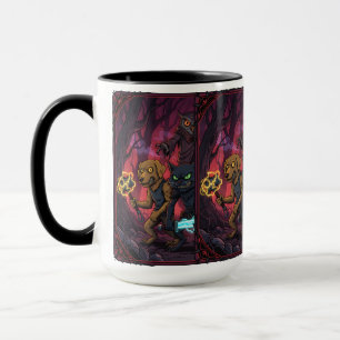 Taza Arte de guerrero animal de fantasía eléctrica