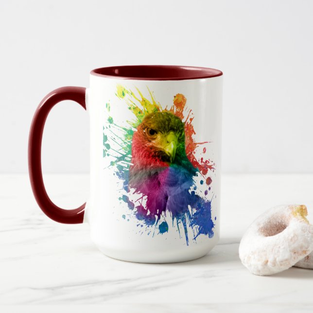 Taza Arte de Halcón Pesado (Con donut)