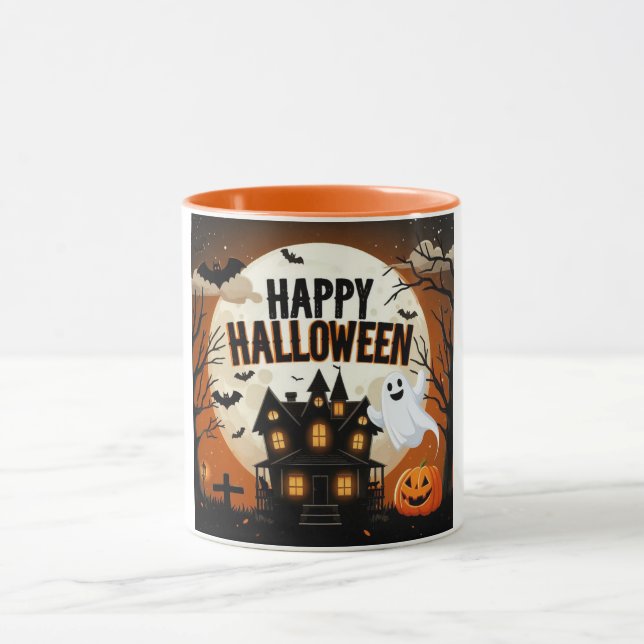 Taza Arte de Halloween feliz (Centro)