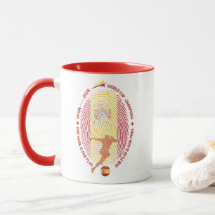 Taza Arte de huella dactilar de aficionado al fútbol de