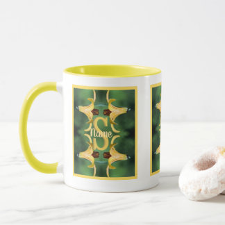 Taza Arte de inicial de monograma personalizado Nombre 