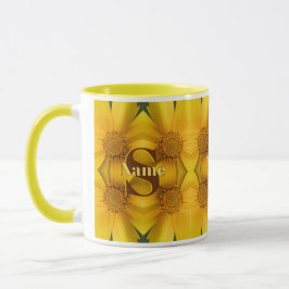 Taza Arte de iniciales de monograma personalizado Nombr