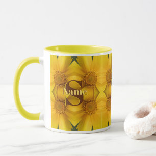 Taza Arte de iniciales de monograma personalizado Nombr