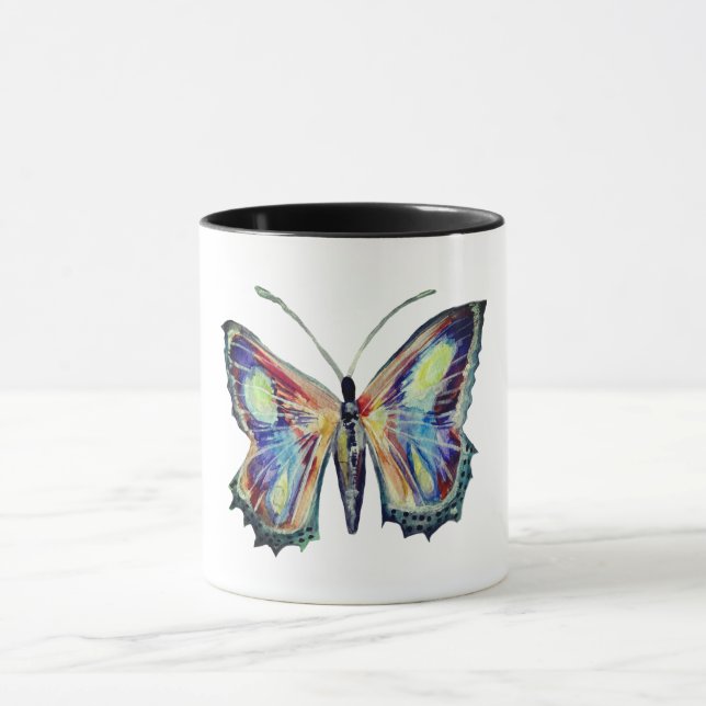 Taza Arte de la acuarela de mariposa (Centro)