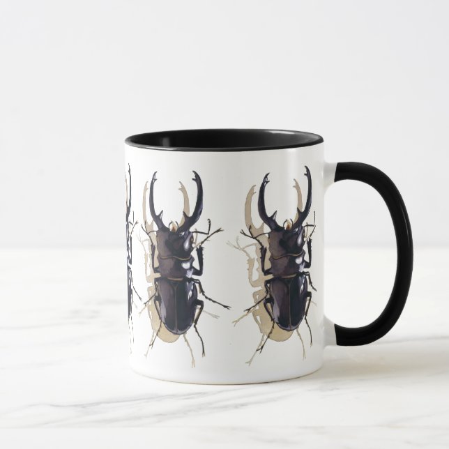 Taza "Arte de la acuarela del insecto del escarabajo de (Derecha)